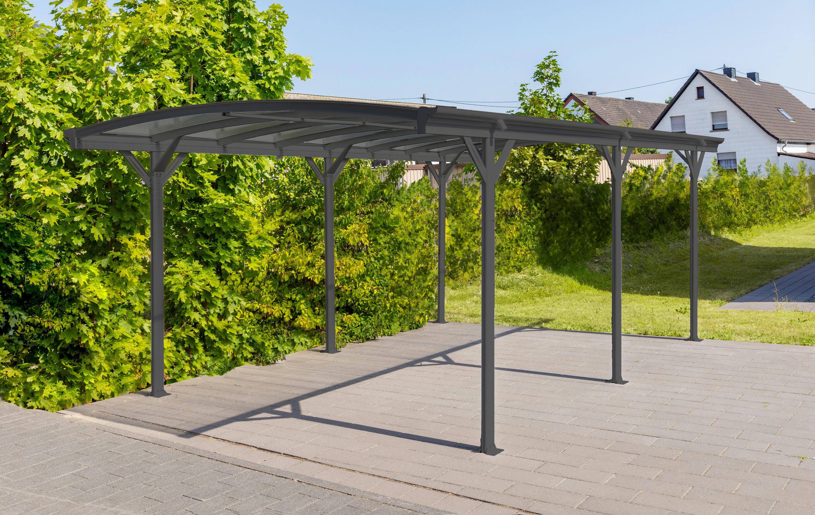 CARPORT 300/220/576 cm Aluminium  - Anthrazit, Basics, Kunststoff/Metall (300/220/576cm) - Ambia Garden