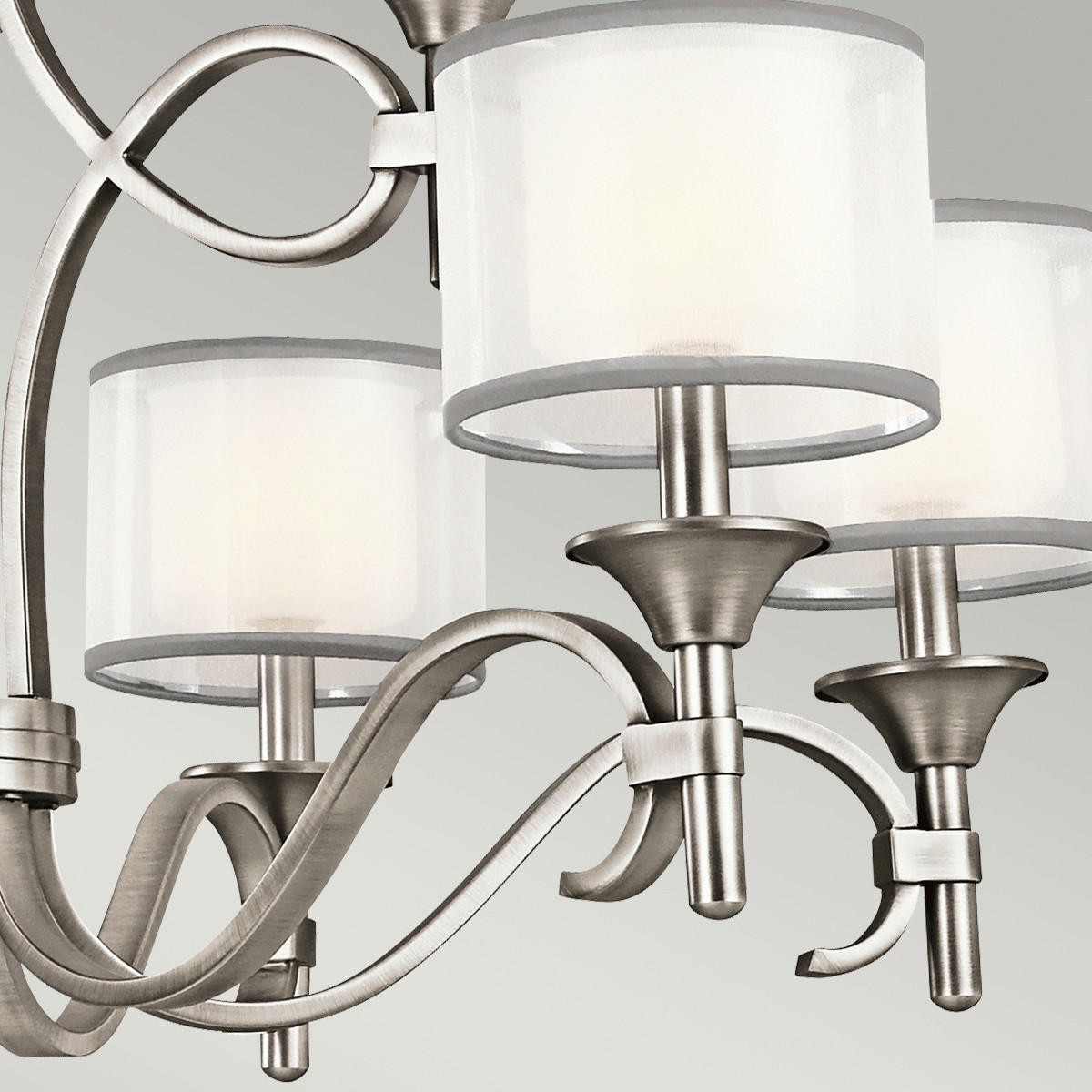 KRONLEUCHTER 87/84.9 cm    - Silberfarben, Konventionell, Glas/Metall (87/84.9cm) - Elstead Lighting