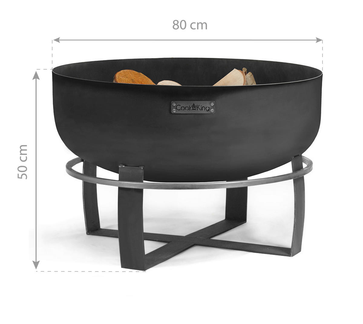 FEUERSCHALE  - Schwarz, Basics, Metall (80/50cm) - Ambia Garden