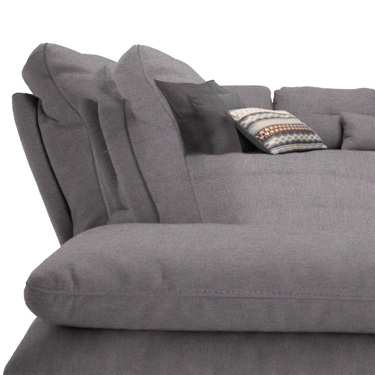 ECKSOFA in Flachgewebe Anthrazit  - Anthrazit/Schwarz, Design, Textil/Metall (344/271cm) - Chilliano
