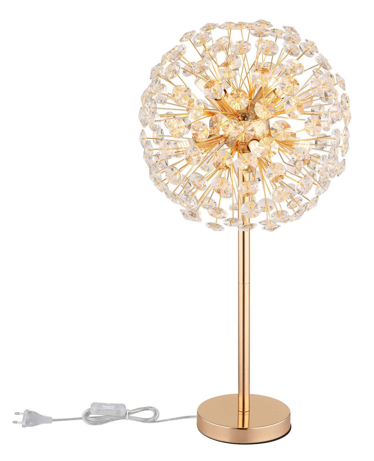 KRISTALL-TISCHLEUCHTE 35/65 cm   - Klar/Transparent, LIFESTYLE, Glas/Kunststoff (35/65cm) - Globo