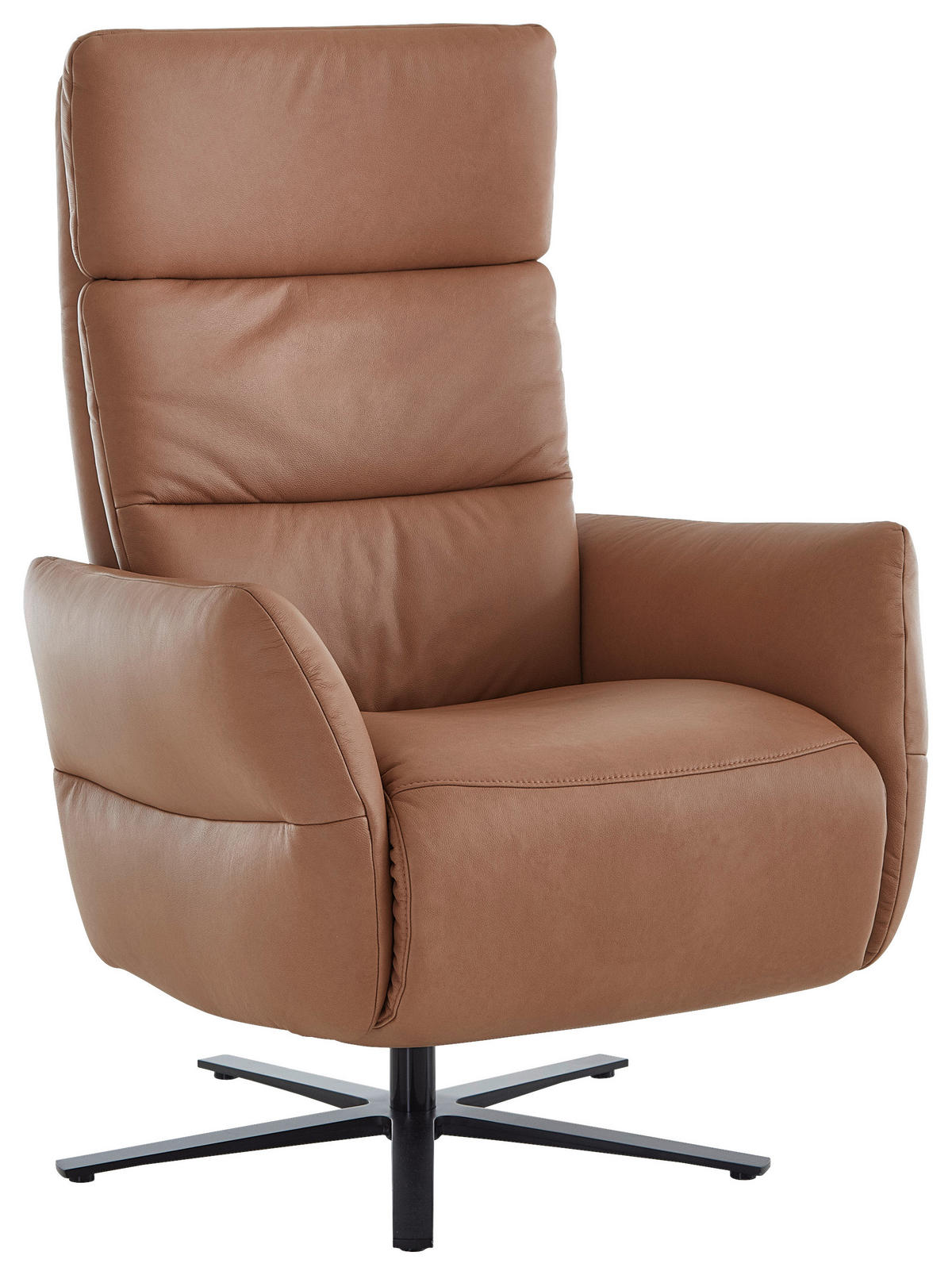 RELAXAČNÍ KŘESLO, kůže, barvy lískového ořechu - černá/barvy lískového ořechu, Design, kov/kůže (82/119/85cm) - Dieter Knoll