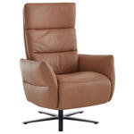 RELAXSESSEL in Leder Haselnussfarben  - Haselnussfarben/Schwarz, Design, Leder/Metall (82/119/85cm) - Dieter Knoll