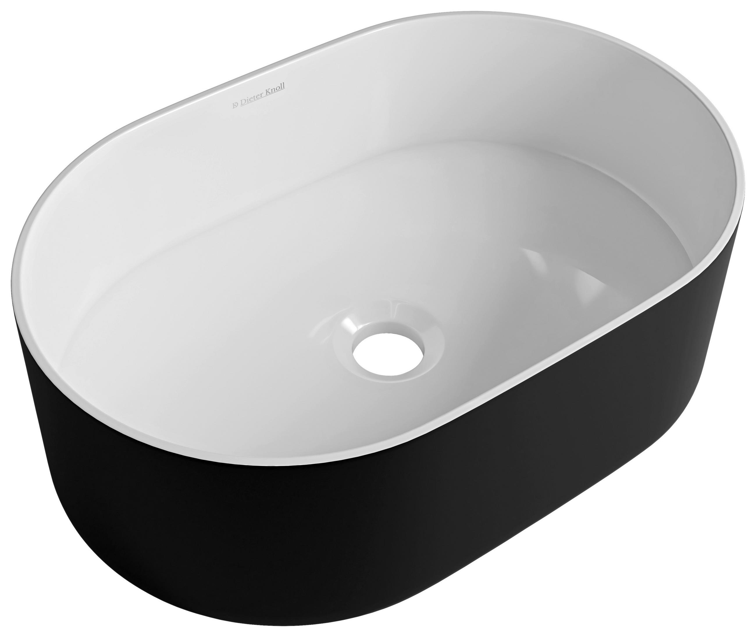 WASCHBECKEN 45/14/30 cm  - Schwarz/Weiß, Basics, Stein (45/14/30cm) - Dieter Knoll