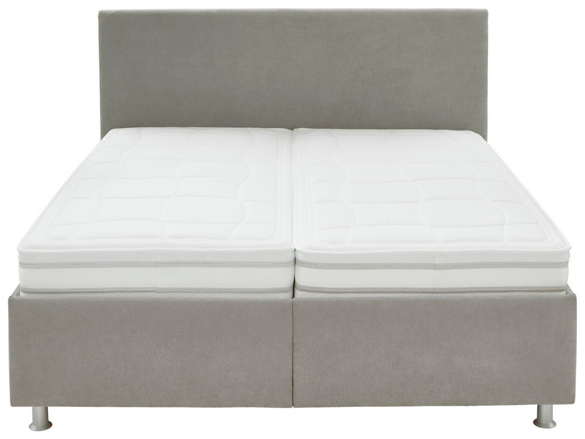 POLSTERBETT Matratze, gepolstertes Kopfteil, Lattenrost, Bettkasten Beige 160/200 cm  - Beige/Alufarben, MODERN, Holz/Holzwerkstoff (160/200cm) - Beldomo - Sleep