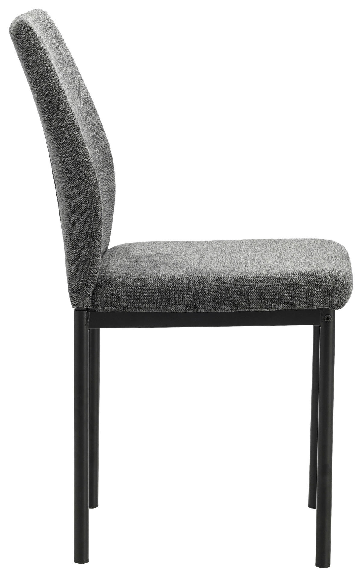 STUHL  in Eisen Mikrofaser Textil, Metall  - Anthrazit/Schwarz, MODERN, Textil/Metall (44/90/56cm) - P & B