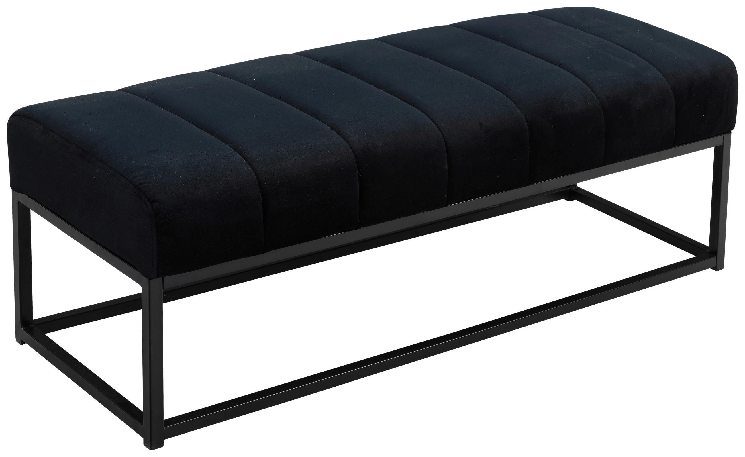 SITZBANK Textil Schwarz  - Schwarz, Design, Textil/Metall (108/40/40cm) - MID.YOU