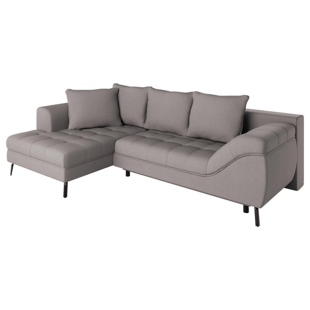 Thumbnail - Stylife Ecksofa, Graubraun, Textil, 3-Sitzer, Füllung: Schaumstoffflocken,Schaumstoffflocken, Ottomane links, L-Form, 27...