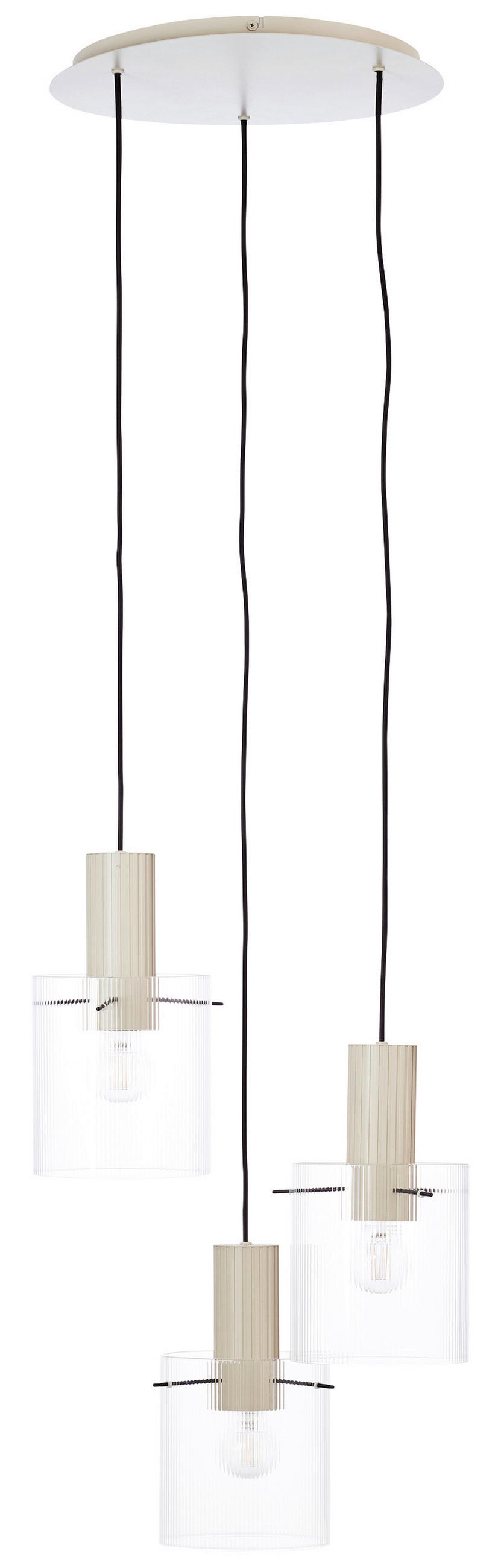 HÄNGLAMPA 48/150 cm  - beige/transparent, Klassisk, metall/glas (48/150cm) - Dieter Knoll