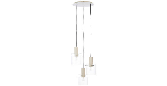 HÄNGELEUCHTE 48/150 cm   - Transparent/Beige, KONVENTIONELL, Glas/Metall (48/150cm) - Dieter Knoll