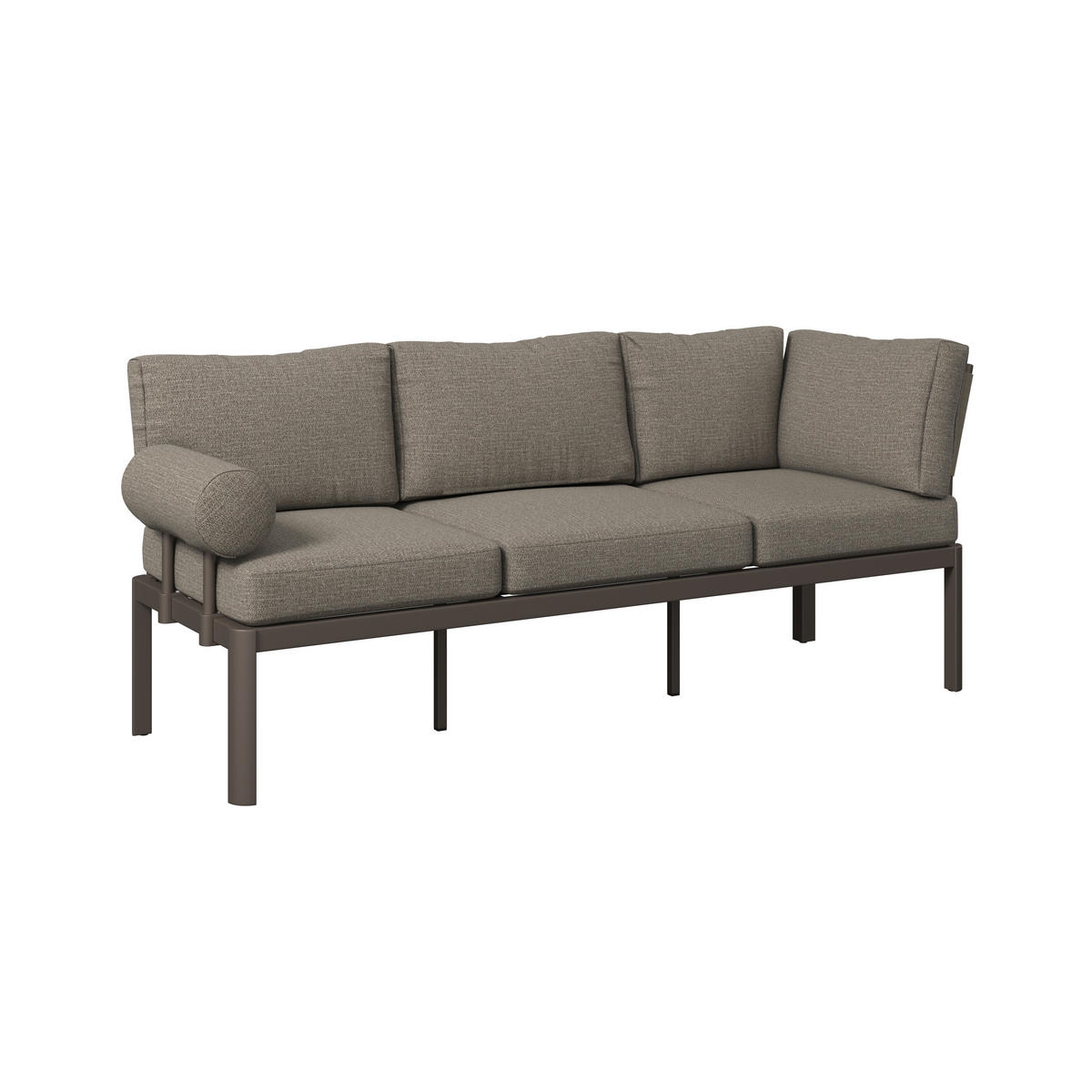 LOUNGEGARNITUR 3-teilig  219/238 cm  Aluminium  - Taupe/Naturfarben, Design, Kunststoff/Textil (219/238cm) - Amatio