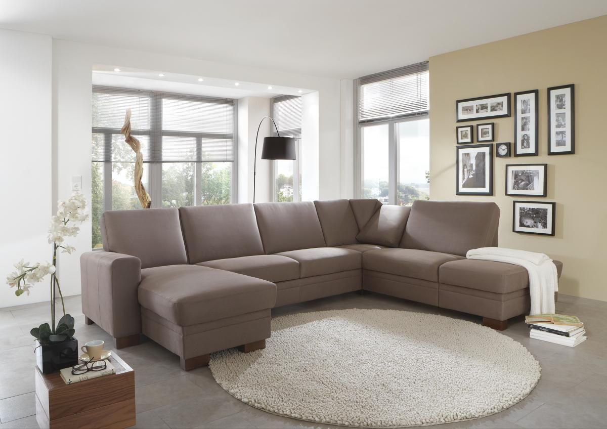 WOHNLANDSCHAFT in Braun  - Braun, Konventionell, Holz/Textil (163/319/241cm) - Beldomo System