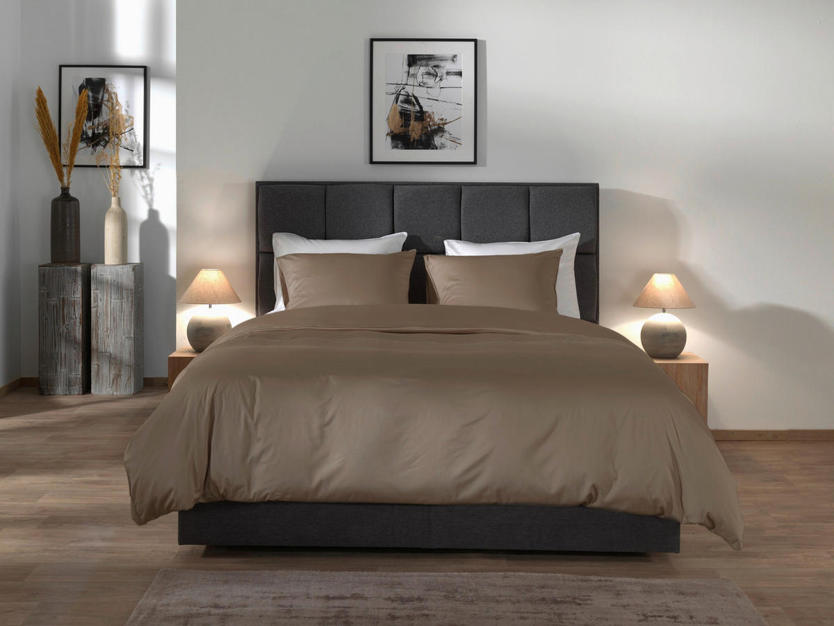 BETTWÄSCHE Suite-Dubai Makosatin 155/220 cm  - Taupe, Basics, Textil (155/220cm)