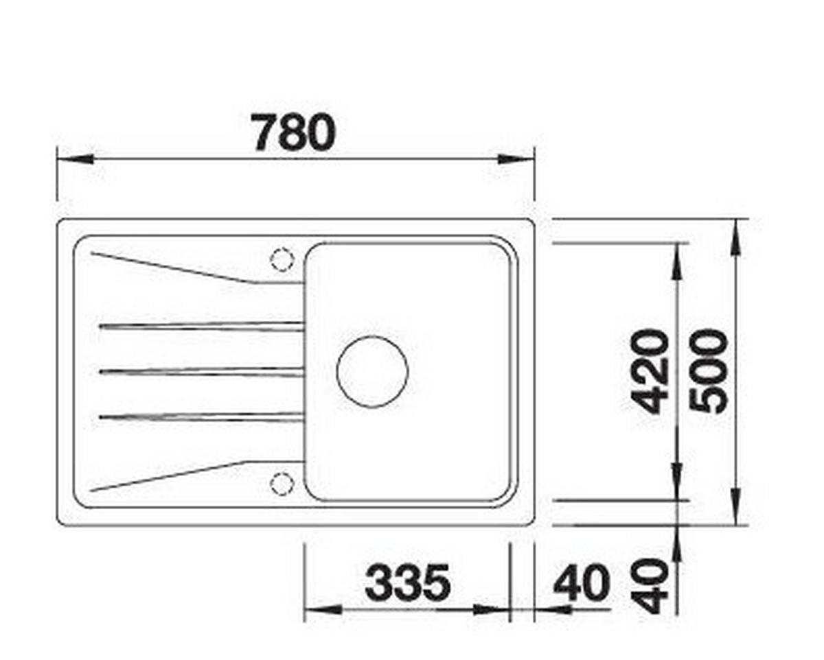 SPÜLE 519670  - Braun, Basics, Stein (78/20,2/50cm) - Blanco