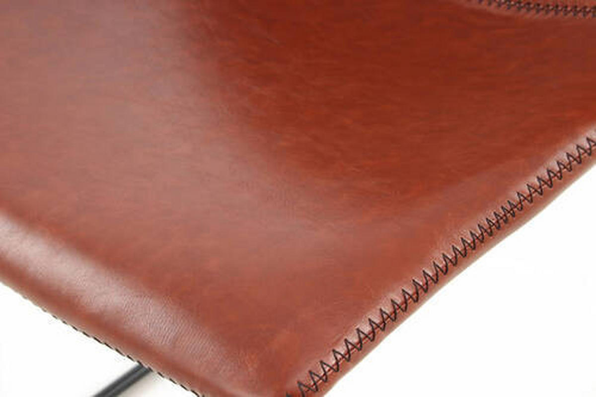 STOLSET 2 styck läderimitation  - brun, Trend, metall/textil (47,5/82/56cm) - Kayoom