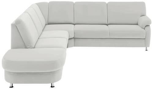ECKSOFA in Flachgewebe Hellgrau  - Hellgrau/Alufarben, Konventionell, Textil/Metall (289/269cm) - Beldomo System