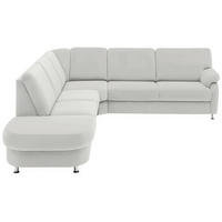 ECKSOFA in Flachgewebe Hellgrau  289/269 cm  - Hellgrau/Alufarben, KONVENTIONELL, Textil/Metall (289/269cm) - Beldomo System