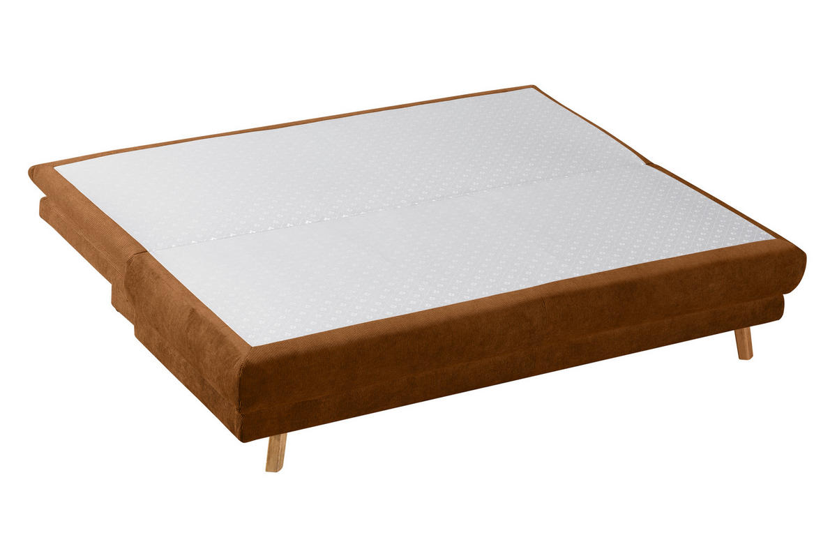 SCHLAFSOFA Feincord Rostfarben  - Rostfarben/Eiche Artisan, KONVENTIONELL, Holz/Textil (198/89/96cm) - Niels Andersson