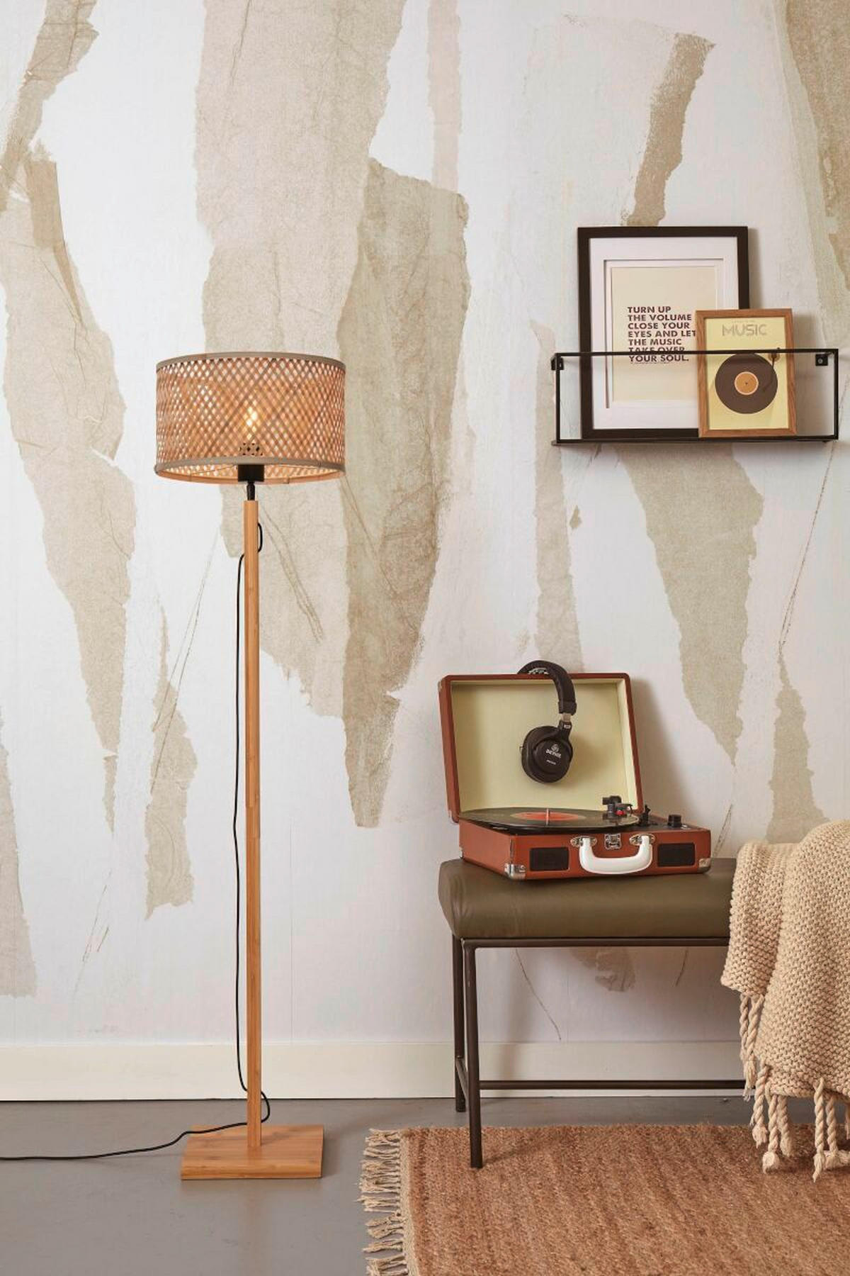 GOLVLAMPA GOOD&MOJO  58/32/150 cm    - naturfärgad, Trend (58/32/150cm) - Good & Mojo