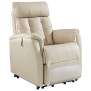 FERNSEHSESSEL in Kunststoff, Leder, Metall, Textil Beige - Beige/Schwarz, KONVENTIONELL, Leder/Kunststoff (82/107/94cm) - Cantus