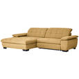 ECKSOFA in Webstoff Honig  - Schwarz/Honig, Design, Textil/Metall (180/265cm) - Carryhome