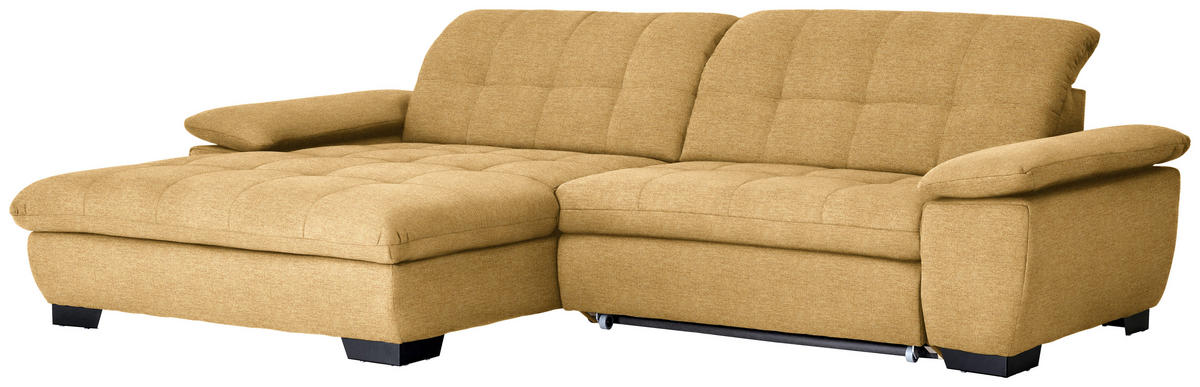 ECKSOFA in Webstoff Honig  - Schwarz/Honig, Design, Textil/Metall (180/265cm) - Carryhome
