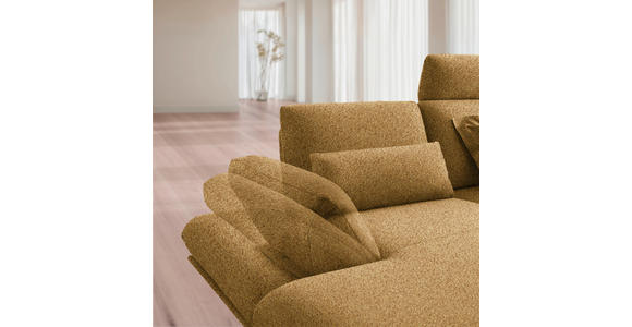 ECKSOFA  in Flachgewebe Currygelb  155/234 cm  - Currygelb/Schwarz, Design, Textil/Metall (155/234cm) - Dieter Knoll