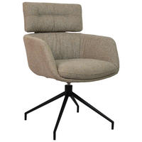 ARMLEHNSTUHL  in Eisen Webstoff  - Graubraun/Schwarz, Design, Textil/Metall (62/92/66cm) - Dieter Knoll