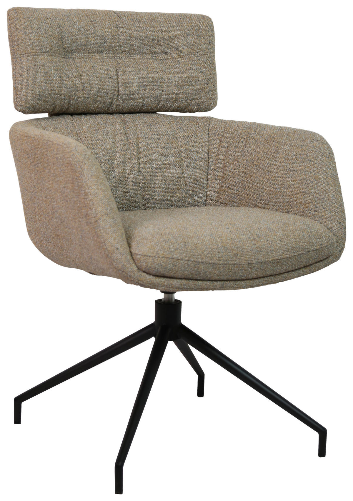 ARMLEHNSTUHL  in Eisen Webstoff  - Graubraun/Schwarz, Design, Textil/Metall (62/92/66cm) - Dieter Knoll