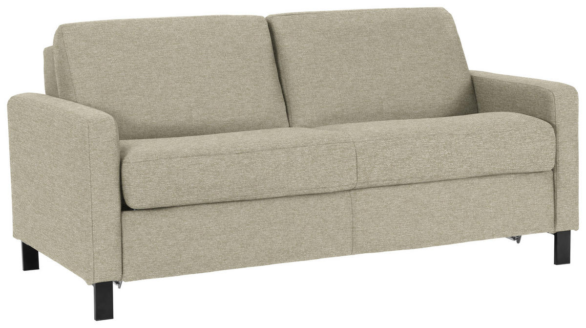 SCHLAFSOFA in Textil Beige  - Beige/Schwarz, Design, Holz/Textil (184/92/102cm) - Venda