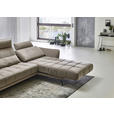 ECKSOFA in Mikrofaser Hellbraun  - Hellbraun/Schwarz, KONVENTIONELL, Textil/Metall (285/178cm) - Carryhome