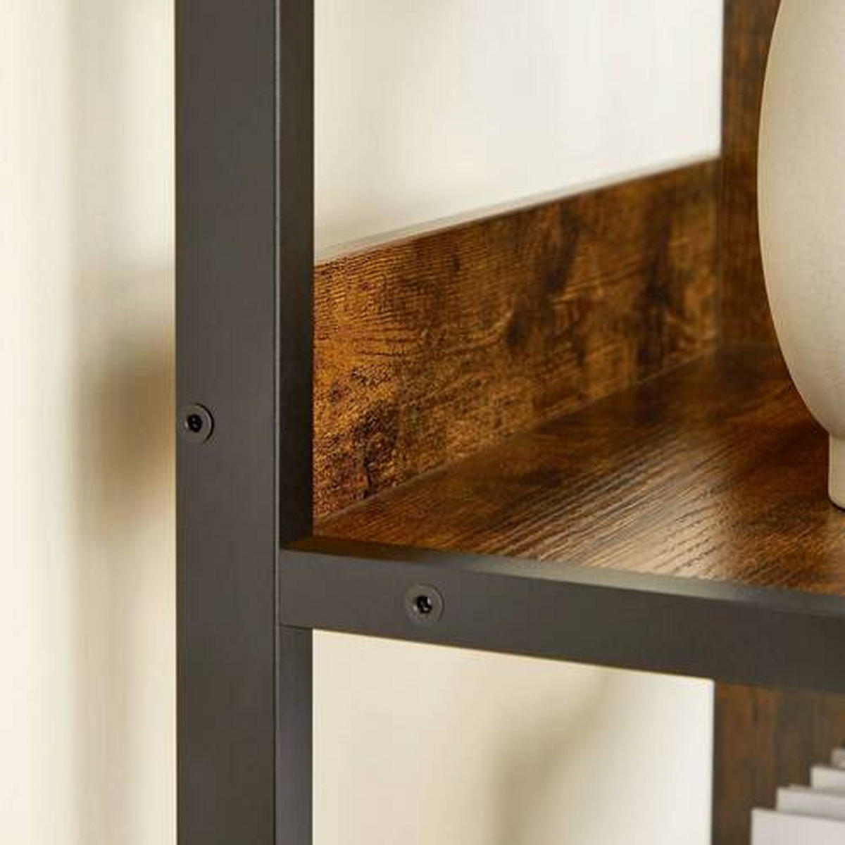 BÜCHERWAND  80/149/33 cm Braun, Schwarz  - Schwarz/Braun, Basics, Holzwerkstoff/Metall (80/149/33cm) - Boxxx