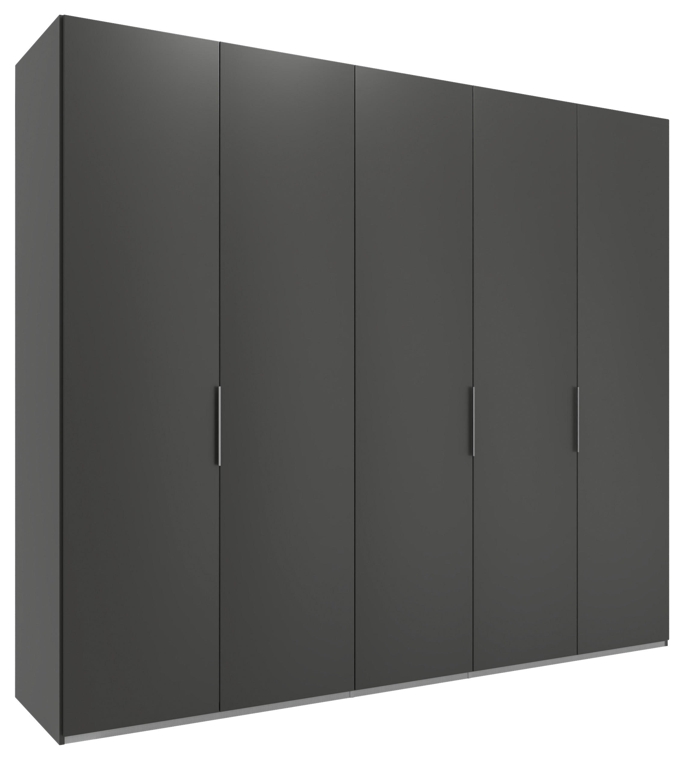 DREHTÜRENSCHRANK 250/216/58 cm 5-türig  - Dunkelgrau/Alufarben, MODERN, Holzwerkstoff/Metall (250/216/58cm) - MID.YOU