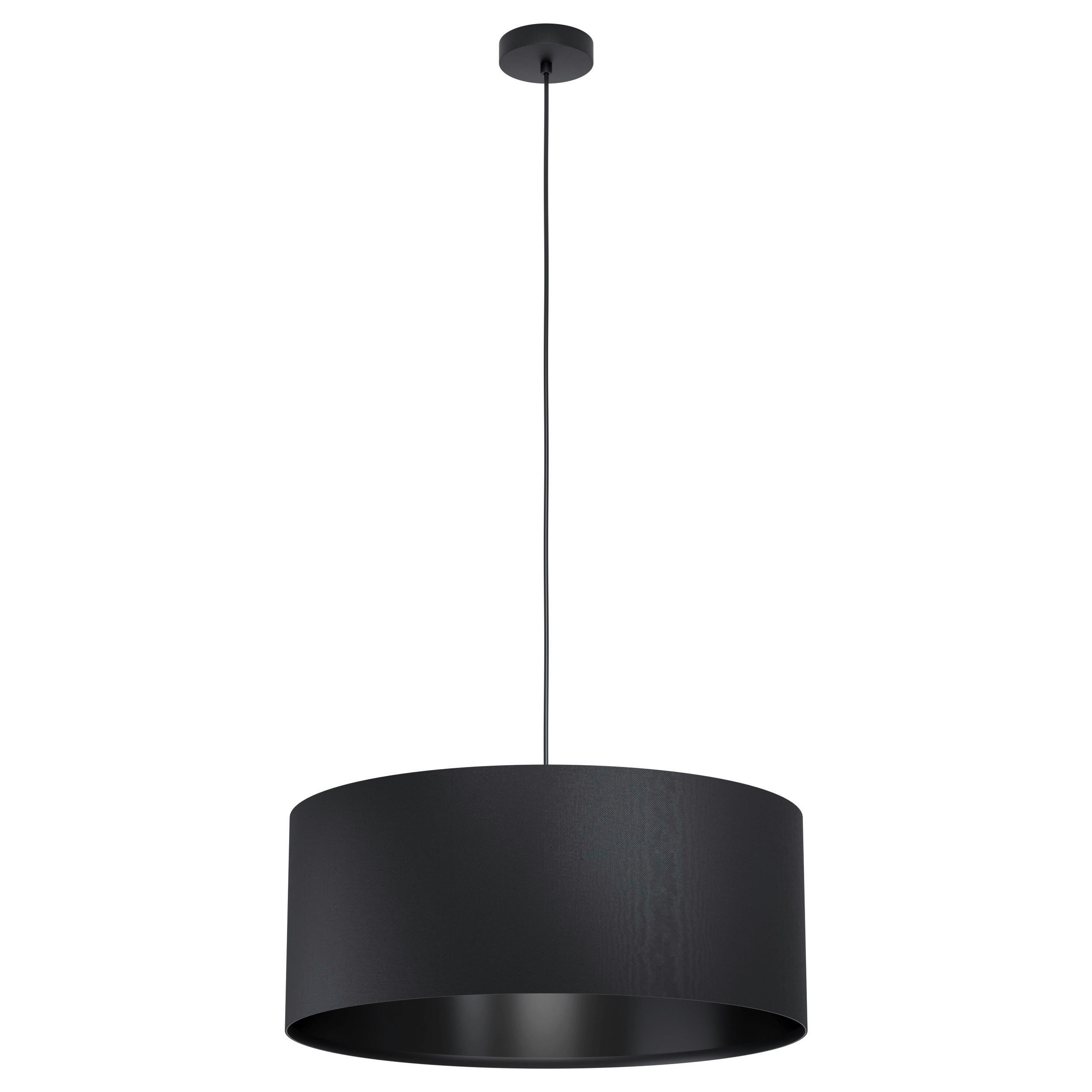 VISEČA SVETILKA  Maserlo 1      53/110 cm      E27 - črna, Trend, kovina/tekstil (53/110cm)