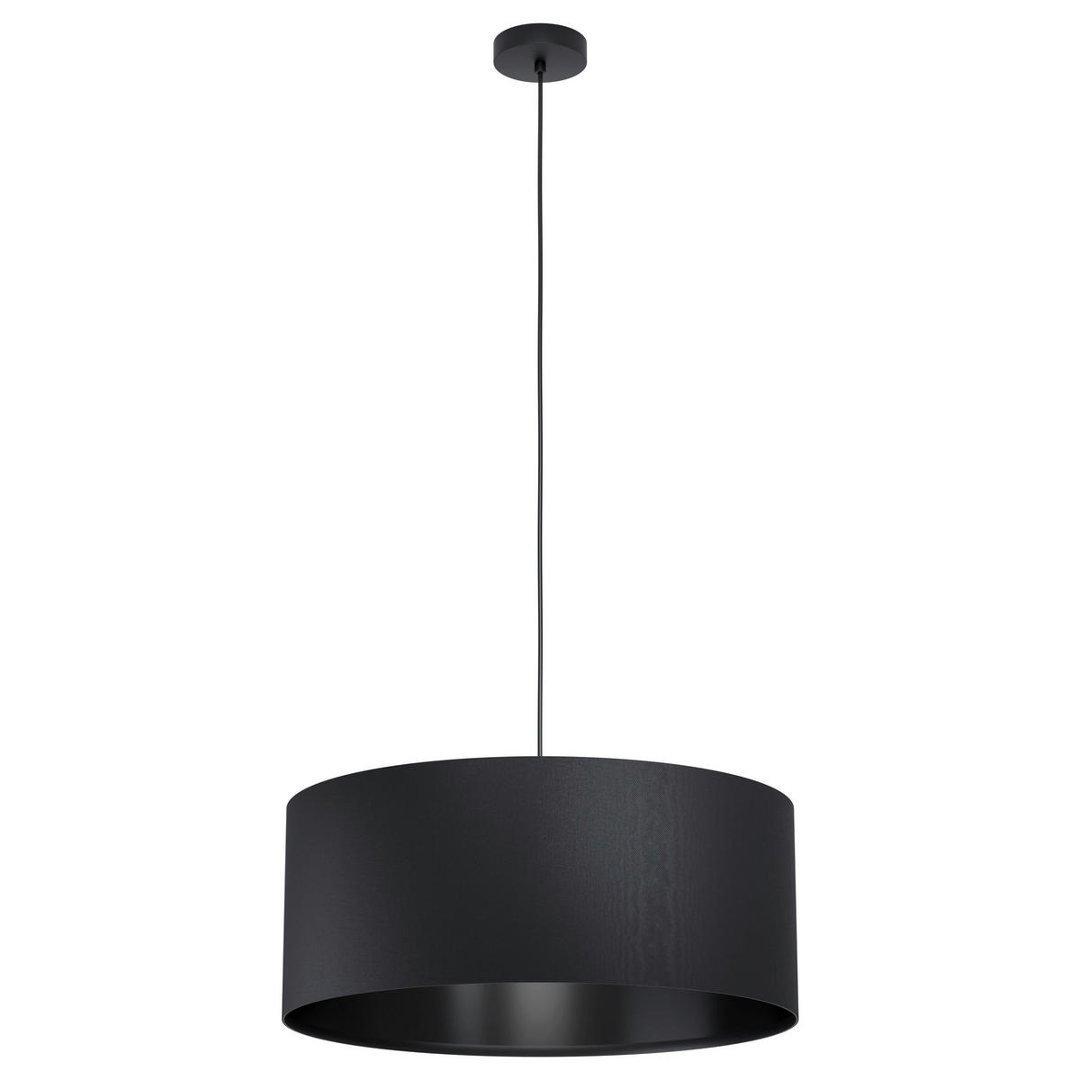 VISEČA SVETILKA  Maserlo 1      53/110 cm      E27 - črna, Trend, kovina/tekstil (53/110cm)