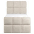 BOXBETT 90/200 cm,  in Beige, gepolstertes Kopfteil, Bettkasten, Topper, H3 = fest  - Beige/Schwarz, Design, Holzwerkstoff/Kunststoff (90/200cm) - Xora