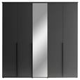 DREHTÜRENSCHRANK  in Graphitfarben  - Schwarz/Graphitfarben, MODERN, Glas/Holzwerkstoff (225/225/52cm) - Carryhome