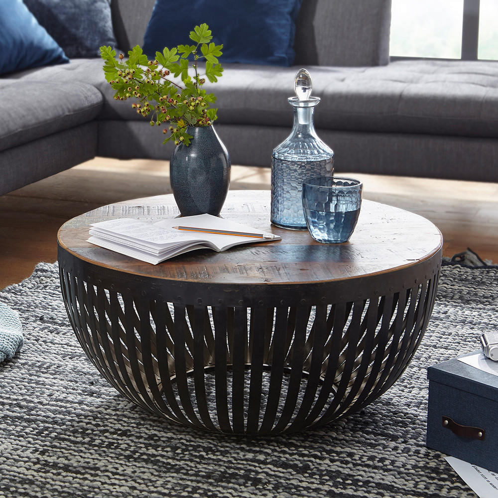 COUCHTISCH in Holz 70/70/33 cm  - Schwarz/Braun, Design, Holz/Metall (70/70/33cm) - MID.YOU