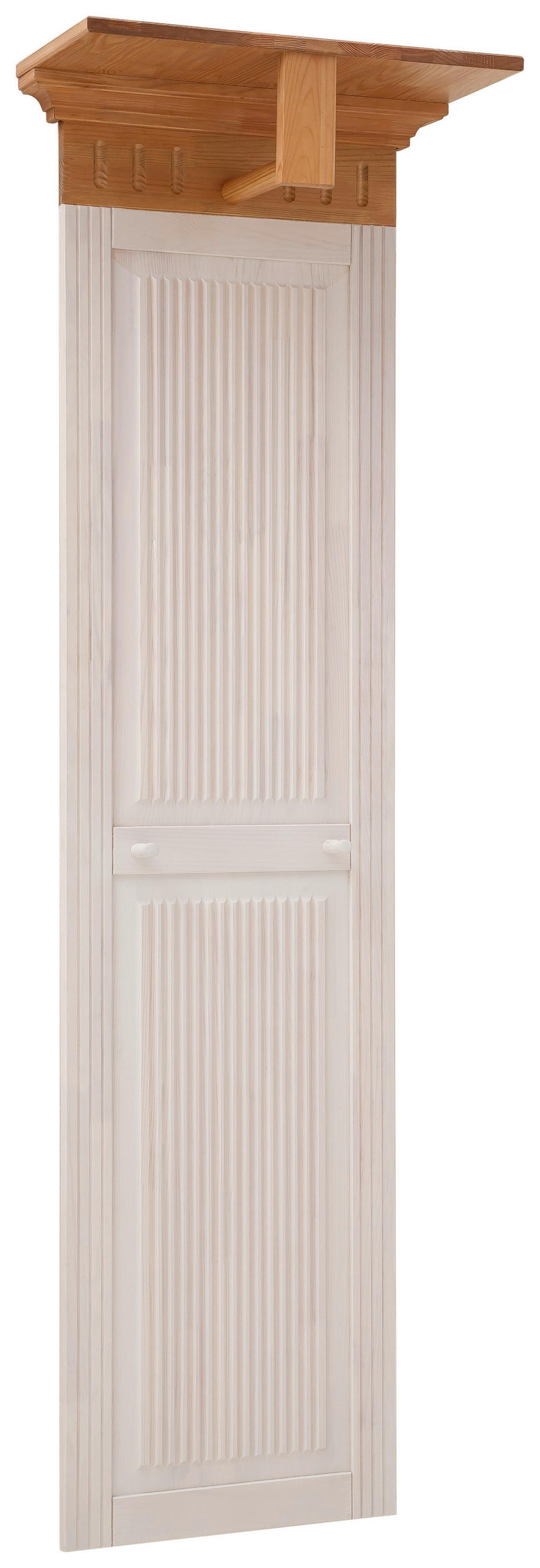 GARDEROBENPANEEL Kiefer massiv Weiß, Kieferfarben - Weiß/Kieferfarben, LIFESTYLE, Holz (53/183/26cm) - Carryhome