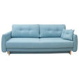 SCHLAFSOFA Webstoff Blau  - Blau/Buchefarben, KONVENTIONELL, Holz/Textil (220/90/95cm) - Carryhome