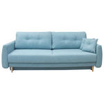 SCHLAFSOFA Webstoff Blau  - Blau/Buchefarben, KONVENTIONELL, Holz/Textil (220/90/95cm) - Carryhome