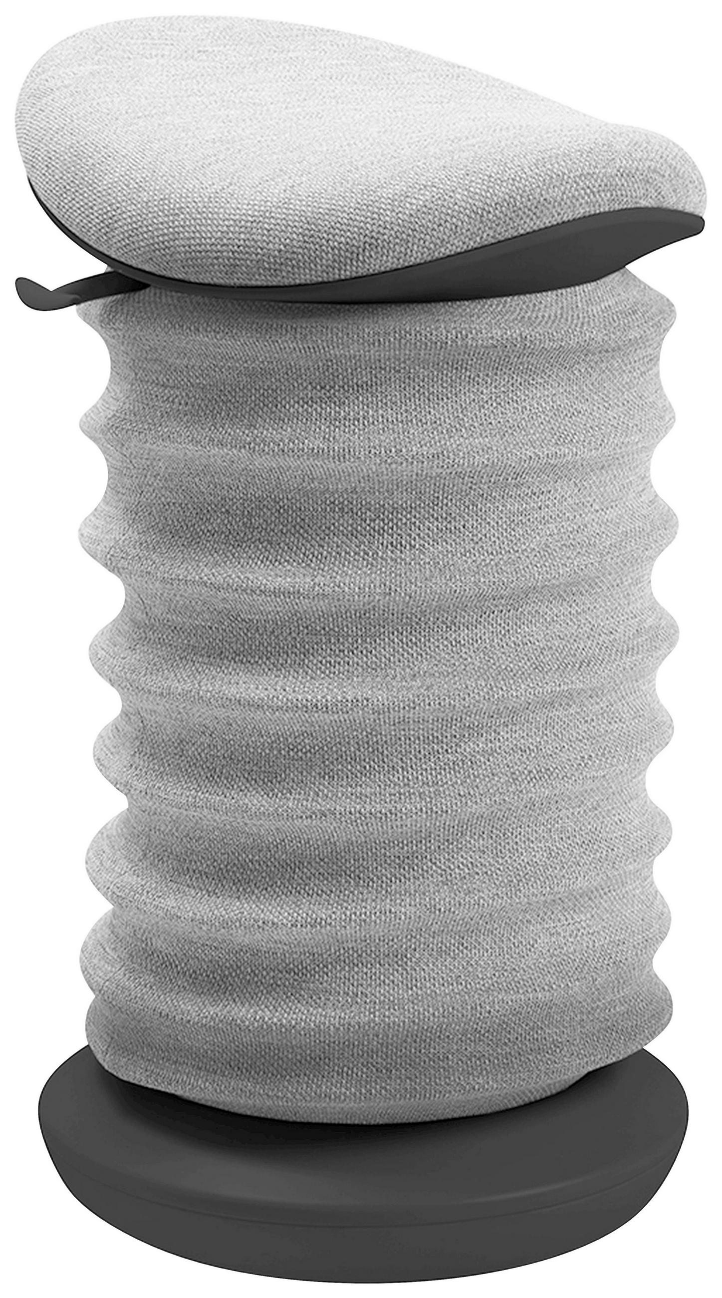 BÜROHOCKER Schwarz, Hellgrau  - Hellgrau/Schwarz, Design, Kunststoff/Textil (37,5/53-64/36cm) - Topstar