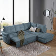 ECKSOFA Blau Bouclé  - Blau/Schwarz, Design, Textil/Metall (250/220cm) - Xora