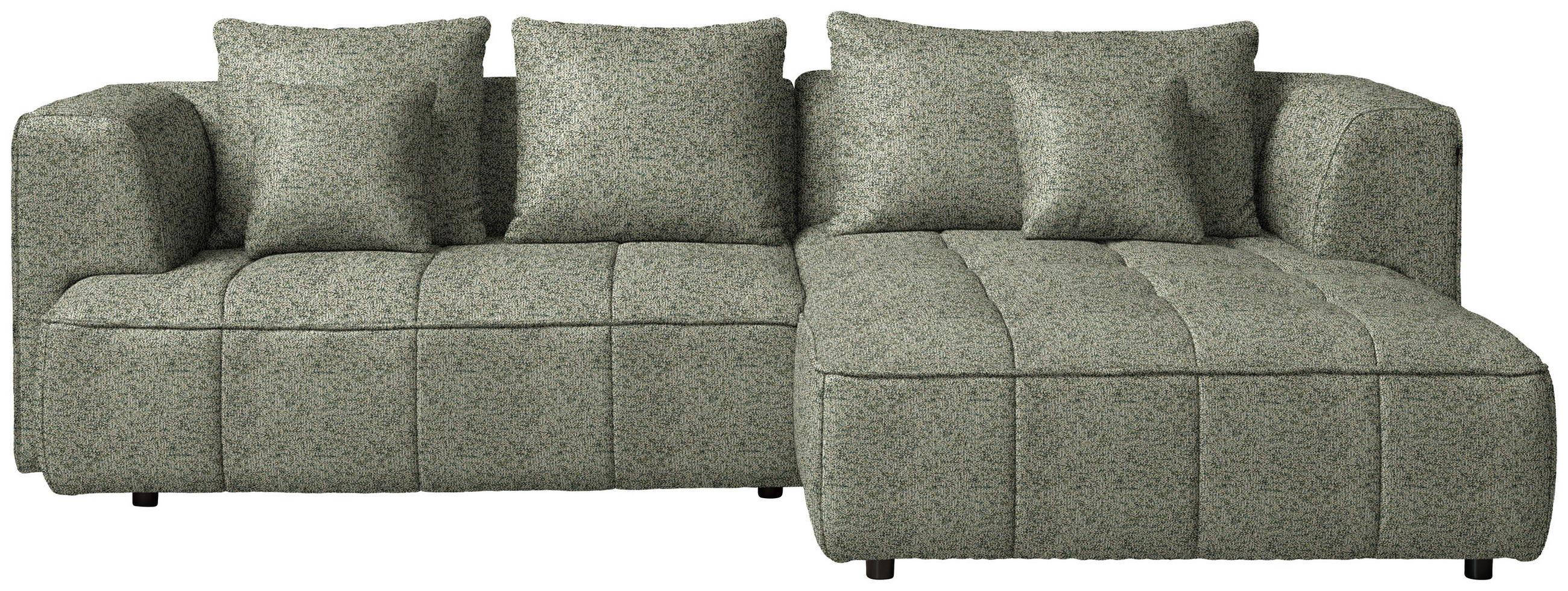 ECKSOFA Webstoff Khaki  - Khaki/Schwarz, Design, Kunststoff/Textil (288/188cm) - Welnova