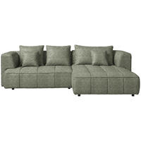 ECKSOFA Webstoff Khaki  - Khaki/Schwarz, Design, Kunststoff/Textil (288/188cm) - Welnova