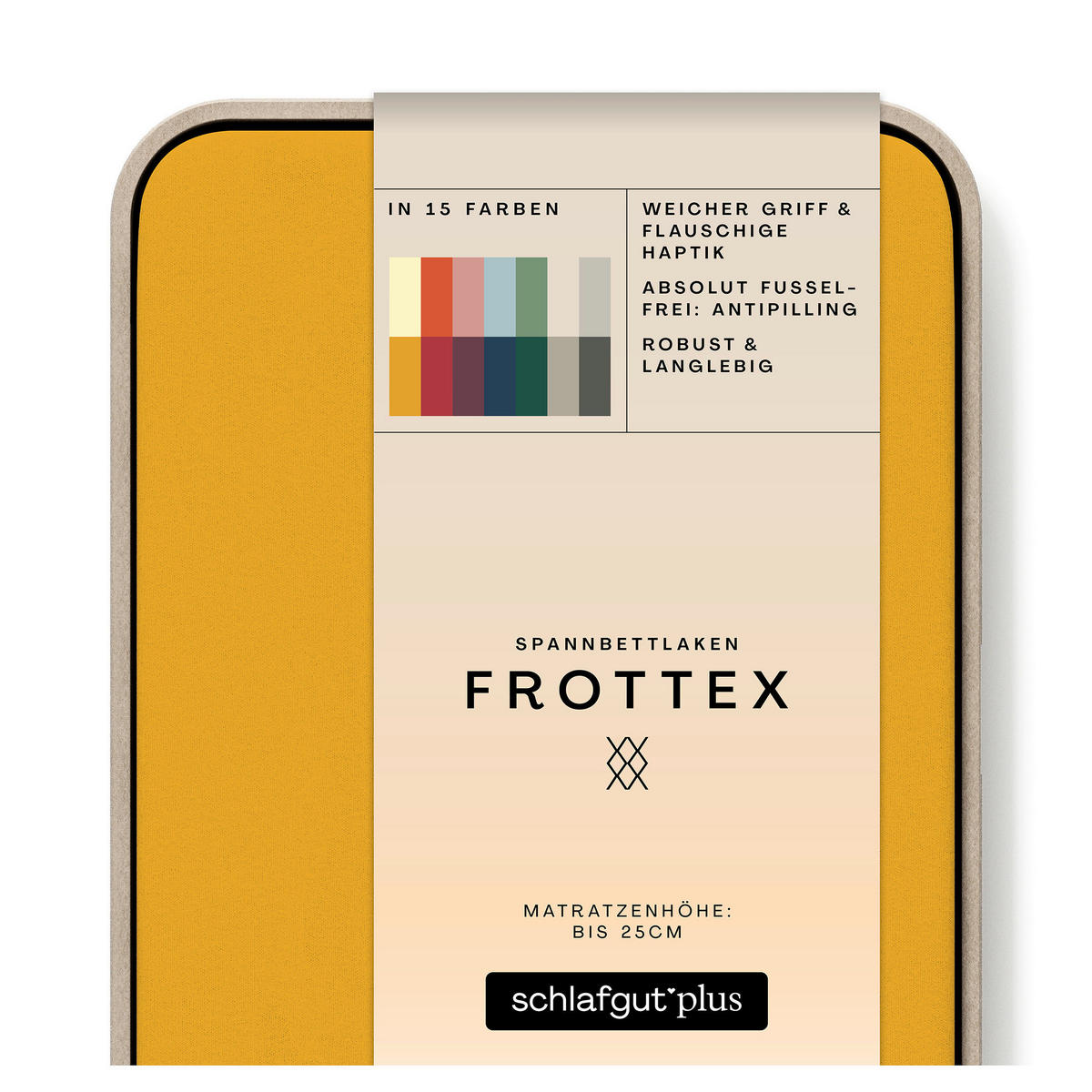 SPANNLEINTUCH 100/200 cm Frottee  - Dunkelgelb, Basics, Textil (100/200cm) - Schlafgut