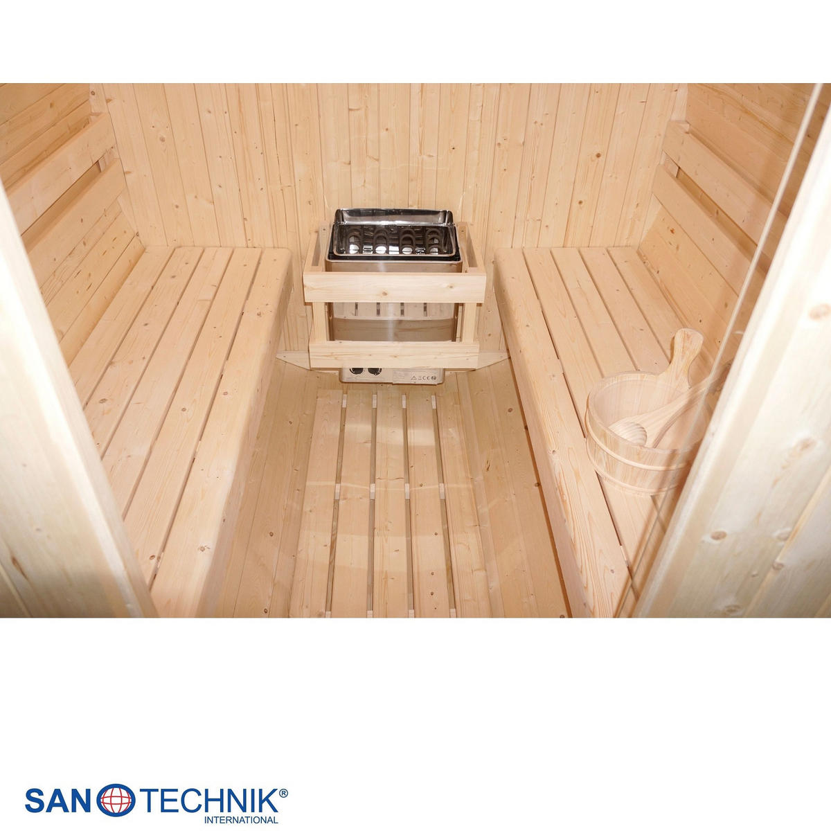 SUDOVÁ SAUNA - farba smreka, Konventionell, drevo/sklo (194,8/220/191,5cm) - Sanotechnik