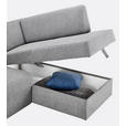 ECKSOFA  in Webstoff Grau  165/224 cm  - Schwarz/Grau, KONVENTIONELL, Kunststoff/Textil (165/224cm) - Xora