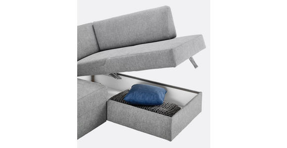 ECKSOFA  in Webstoff Grau  165/224 cm  - Schwarz/Grau, KONVENTIONELL, Kunststoff/Textil (165/224cm) - Xora