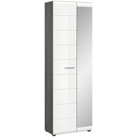 SKŘÍŇ NA ODĚV, vysoce lesklá bílá, 60/192/37 cm - barvy stříbra/vysoce lesklá bílá, Design, kompozitní dřevo/plast (60/192/37cm) - MID.YOU